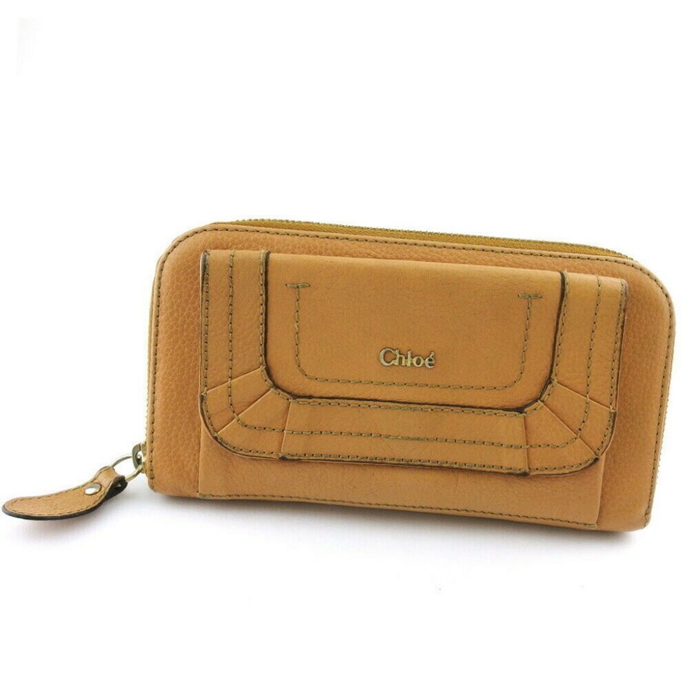 Chloe wallet Paraty beige leather Auth Used E16846